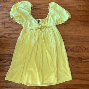 Puff sleeve babydoll smocked dress